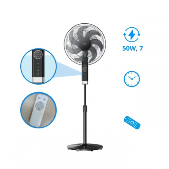 Midea 16" Wall Fan FW40-23M, Black