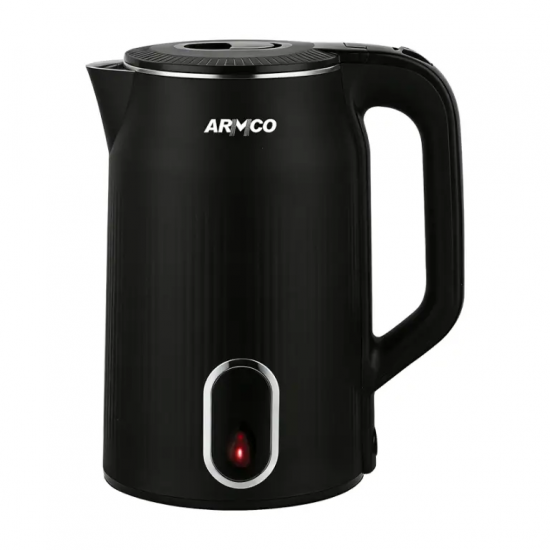 Armco Kettle AKT-285LED, Cordless, 2200W, 360° Base, Dual Water Level Indicator, LED Indicator Light, Built-in Filter, Black