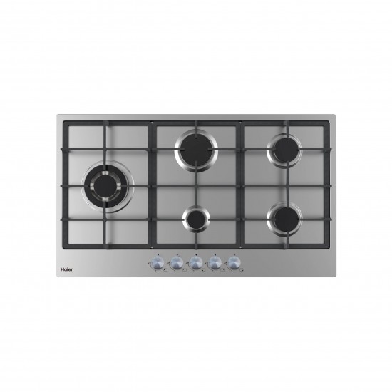 Haier 90cm built-in bundle — chimney hood, 5-burner gas hob, and multifunction oven