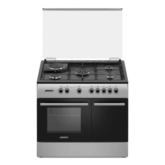 Armco Free-standing cooker GC-F9641FBT3(SL) 60cm X 90cm, 4Gas(1 Wok Sabaf Burner + 1 Small + 2 Medium Sabaf Burners) +1 Electric