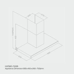 Haier 90cm Built-in Kitchen Hood HCH-T590T7BX