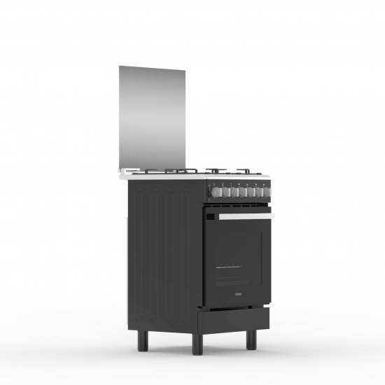 Haier 50x60 Gas Cooker with Electric Oven - 3 Gas + 1 Electric Plate, Matte Black HRE5313CDTMB