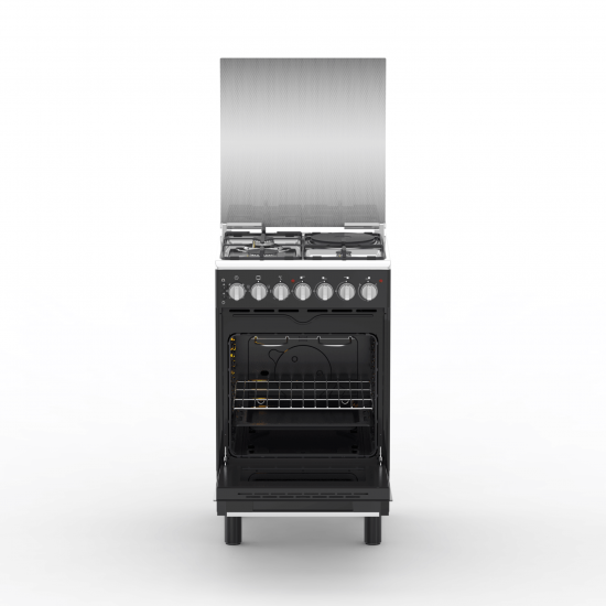 Haier 3 Gas + 1 Electric 60×60 Cooker with Electric Oven, Black – HRE6313CDRMB