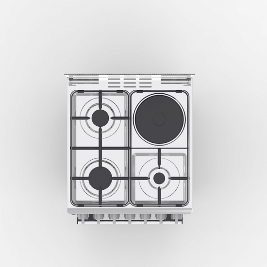 Haier 3 Gas + 1 Electric 60×60 Cooker with Electric Oven, Black – HRE6313CDRMB