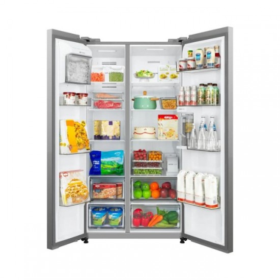 Midea Refrigerator Side by Side Space Master, 700L, Crystal Silver