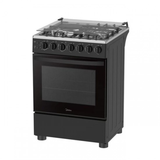 Midea 60*60- 3Gas + 1 Electric Standing Cooker With Electric Oven (60E3G1H4F-BK)-Black