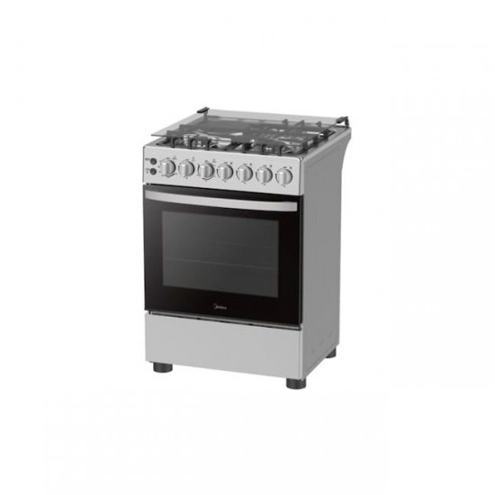 Midea 60*60- 3Gas + 1 Electric Standing Cooker With Electric Oven (60E3G1H4F-SL)-Silver