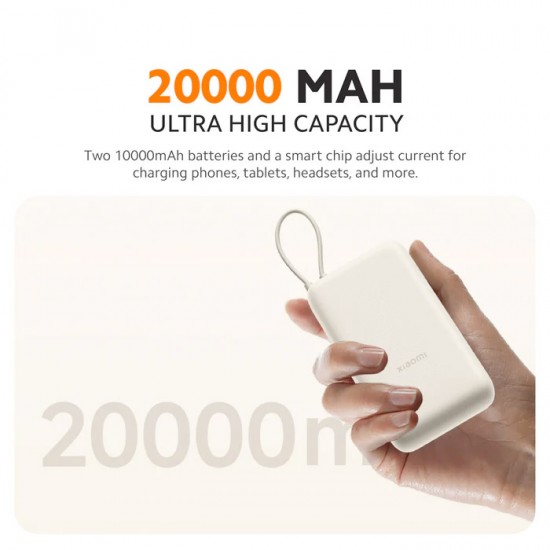 Xiaomi Power Bank 33W 20,000 mAh with Intergrated USB-C Cable – Blue (58248)