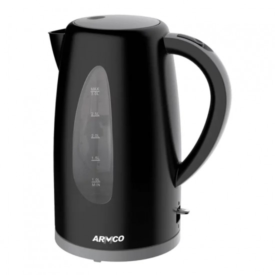 AKT-305LED – 3.0L, Plastic Cordless Kettle Black.