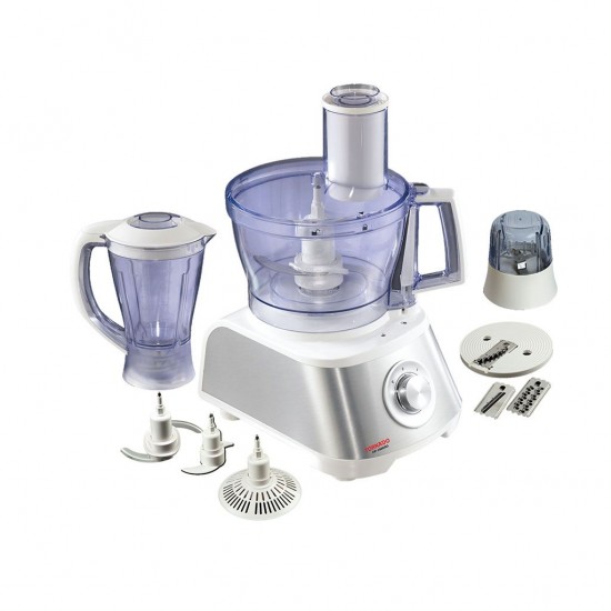 TORNADO Food Processor 1000 Watt 2 Liter Bowl 1.5 Liter Blender White FP-1000SG