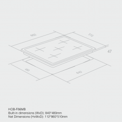 HAIER HOB-GM95CT2B BUILT-IN COOKER HOB