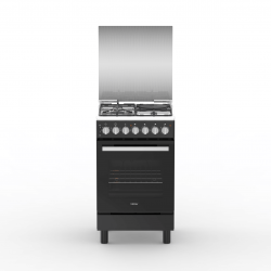 Haier 50x60 Gas Cooker with Electric Oven - 3 Gas + 1 Electric Plate, Matte Black HRE5313CDTMB