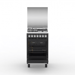 Haier 3 Gas + 1 Electric 60×60 Cooker with Electric Oven, Black – HRE6313CDRMB