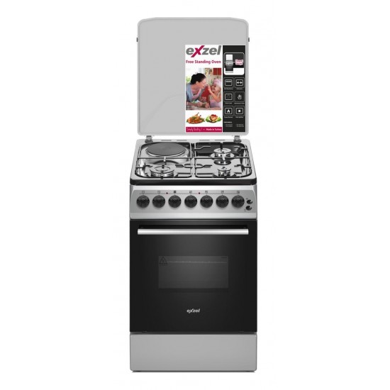 Exzel 50x50cm, 3 Gas+1 Electric, Electric Oven: EG5531GY