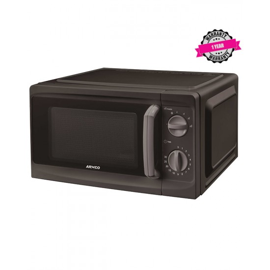 ARMCO AM-MS2023(BK) 20L Manual Microwave Oven, 700W, Black.