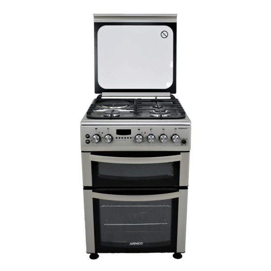 ARMCO GC-F6631ZX2D2(SL) - 3 Gas(1 WOK), 1 Electric, 60x60 Double Oven Gas Cooker.