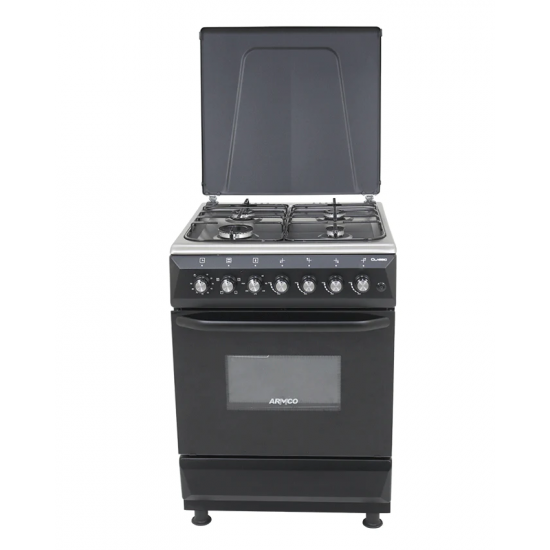 ARMCO GC-F6640MX(BK) - 4 Gas Burner, 60X60 Electric Oven+Grill Cooker.