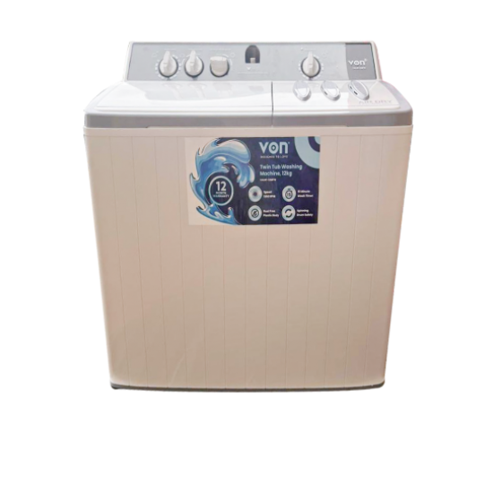Von Twin Tub Washing Machine: VALW-12MFW 